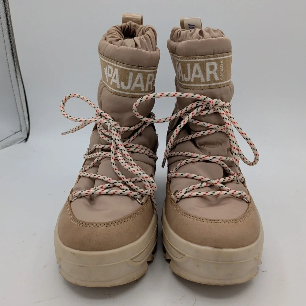 Pajar Galaxy Sand Beige Waterproof Puffer Snow Boots Women's 8 EUR 39 Insulated
